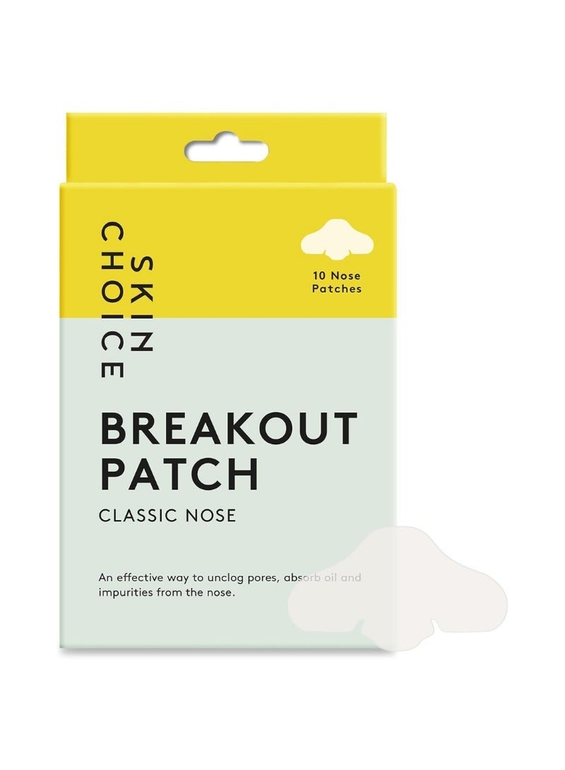 SKIN CHOICE SkinChoice Breakout Patch Classic Nose - Hydrocolloid Pimple Patches - Vegan, Fragrance-free, Gluten-free, Latex-free, Parabens-free, Sulfates-free, Cruelty-free for Face and Body - Pack of 10 - Image 1