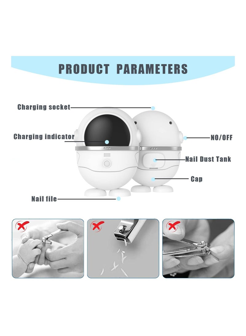 Y&D Electric Nail Clipper, 2 in 1 Design Quickly Trim Scraps Storage, No Sharp Claws Hurt, USB Rechargeable Safety, for Baby, Kids, Adults, Elderly (Silver) - Image 5
