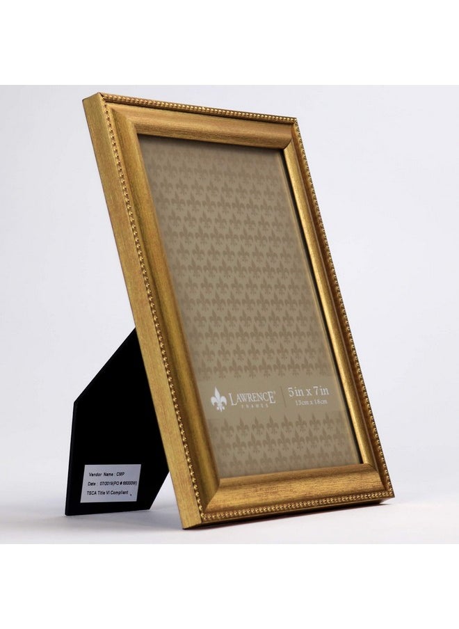 Lawrence Frames Lawrence Frames Classic Bead Picture Frame, 5x7, Gold  - Image 1