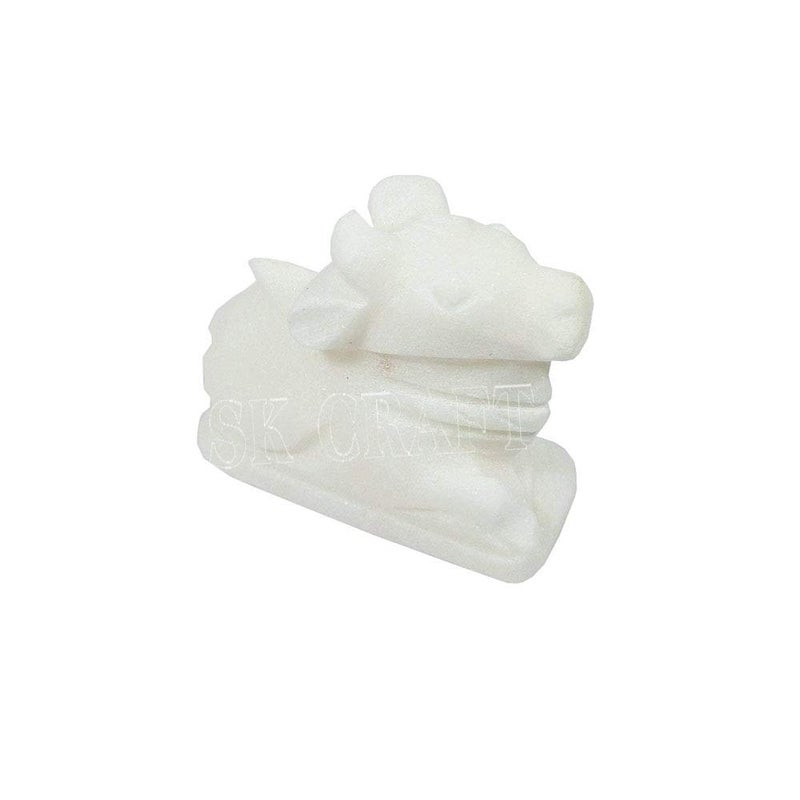 SK Craft Marble Handcrafted White Nandi Idol -2x2x1 (LxHxW) INCHES - Image 4