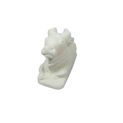 SK Craft Marble Handcrafted White Nandi Idol -2x2x1 (LxHxW) INCHES - Image 3