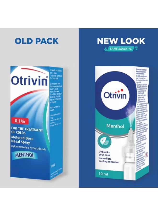 أوتريفين بخاخ أوتريفين مينثول 0.1% للأنف للبالغين لعلاج انسداد الأنف 10 مل - Image 2