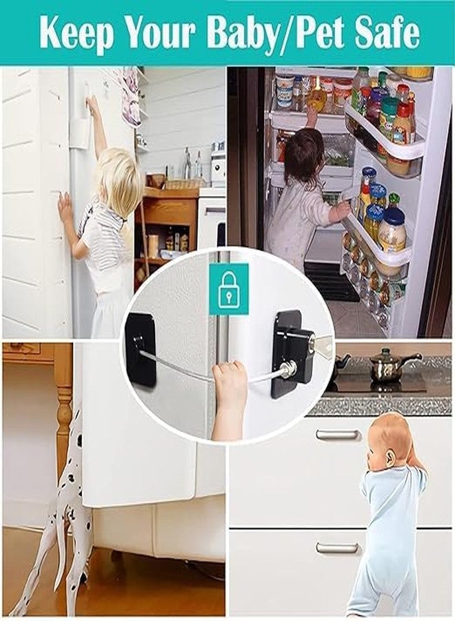 GAMAHA Safety Door Locks with Keys for Cupboard, Cabinets, Fridge & Freezers, Child Security Locks, Childproof Your House, with Adhesive, Residue Free, Multicolor - Image 2