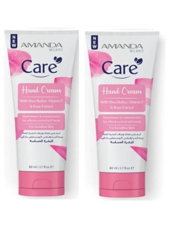 Amanda Milano 2Pieces  Hand Cream With Shea Buter Pink 80ml - Image 1