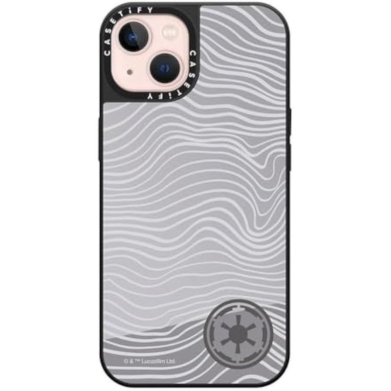 Casetify Mirror iPhone 13 Case 【Mandalorian Co-Lab / 4.9ft Drop Protection/Compatible with Magsafe】 - Beskar Ingot - Silver on Black - Image 1