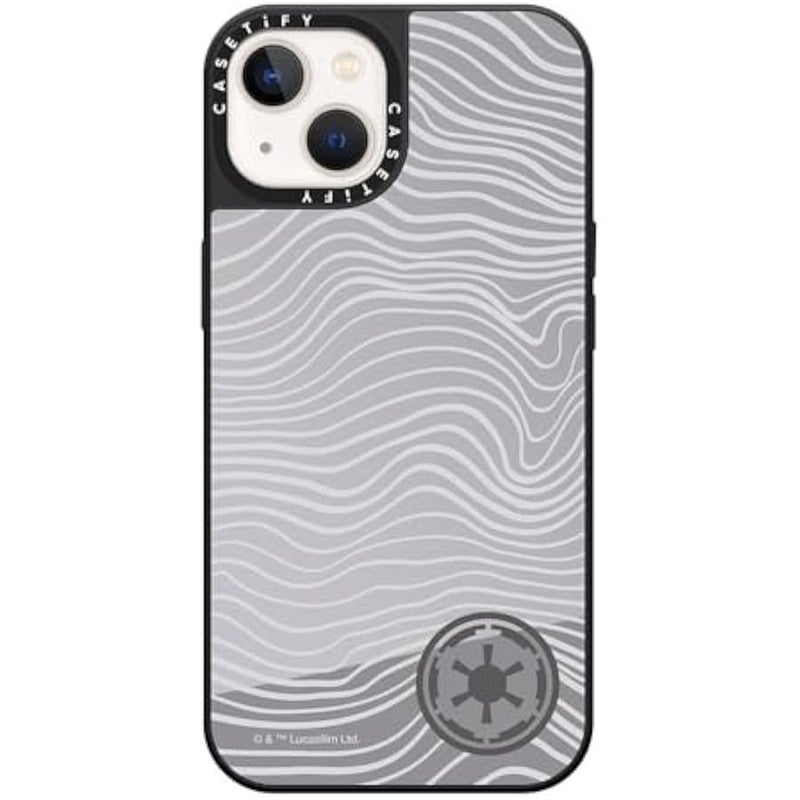 Casetify Mirror iPhone 13 Case 【Mandalorian Co-Lab / 4.9ft Drop Protection/Compatible with Magsafe】 - Beskar Ingot - Silver on Black - Image 2