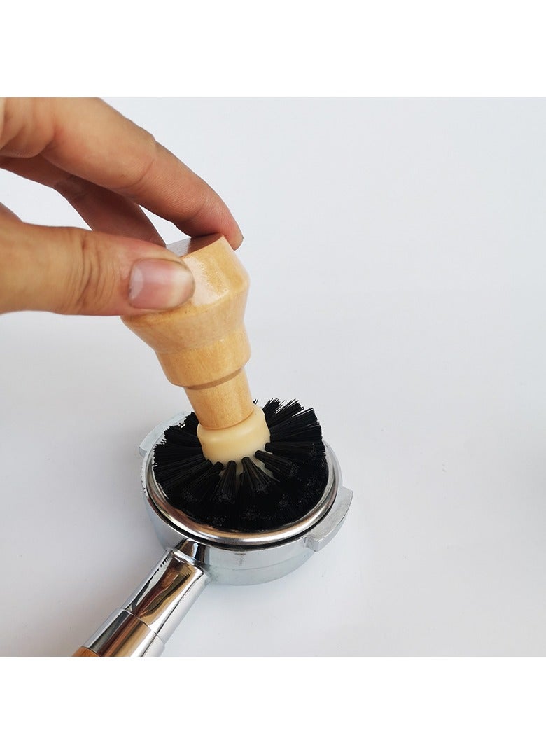 Cleaning Brush, Professional Barista Espresso Cleaning Brush Tool with Wooden Handle, Suitable for Espresso Machine Portable - Image 2