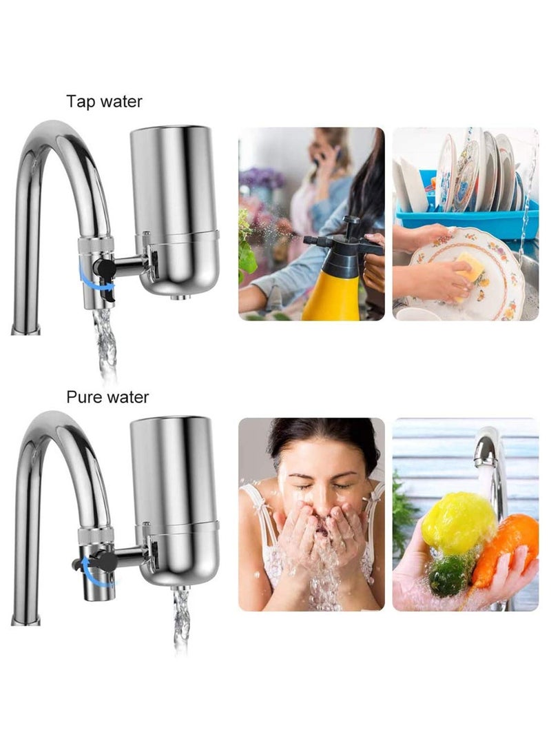 SYOSI Adapters Fits for Most of Faucets Filter Out Lead Fluoride Chlorine Ceramics Filter Included Faucet Water Filter Purifier System Water Faucet Filtration System Tap Water Filter  - Image 2