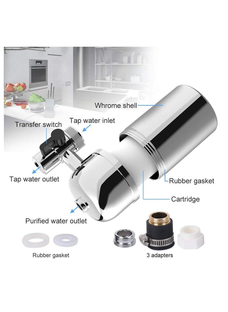 SYOSI Adapters Fits for Most of Faucets Filter Out Lead Fluoride Chlorine Ceramics Filter Included Faucet Water Filter Purifier System Water Faucet Filtration System Tap Water Filter  - Image 3