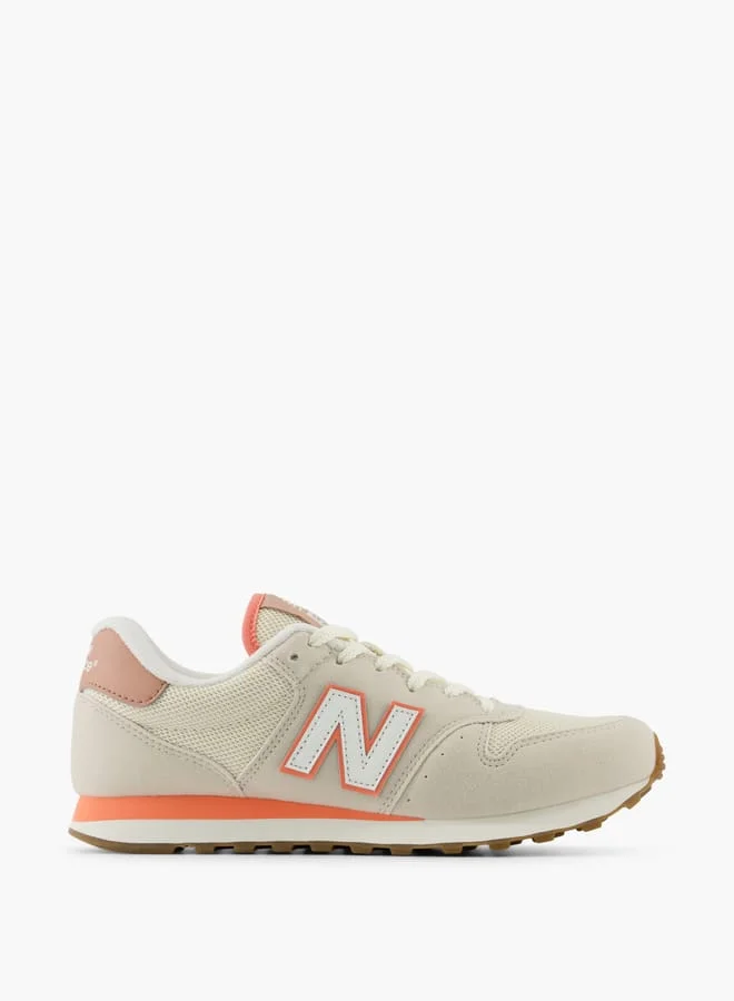نيو بالانس Women's Panelled Sneakers with Lace-Up Closure - 500