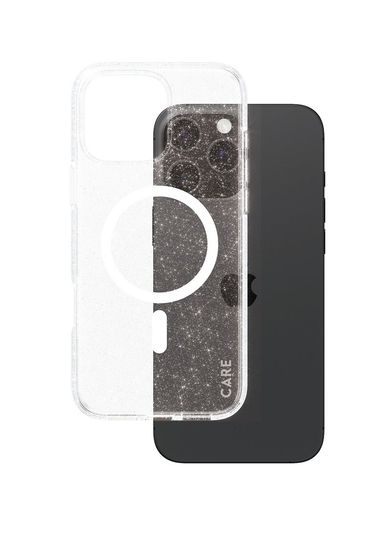 PanzerGlass حافظة الهاتف CARE من PanzerGlass® Star Lit MagSafe لجهاز Apple iPhone 16 Pro Max باللون الأبيض، مختبرة للسقوط من ارتفاع 4.8م، مصنوعة من البلاستيك المعاد تدويره، ضمان ضد الاصفرار، حماية معززة للكاميرا - Image 2