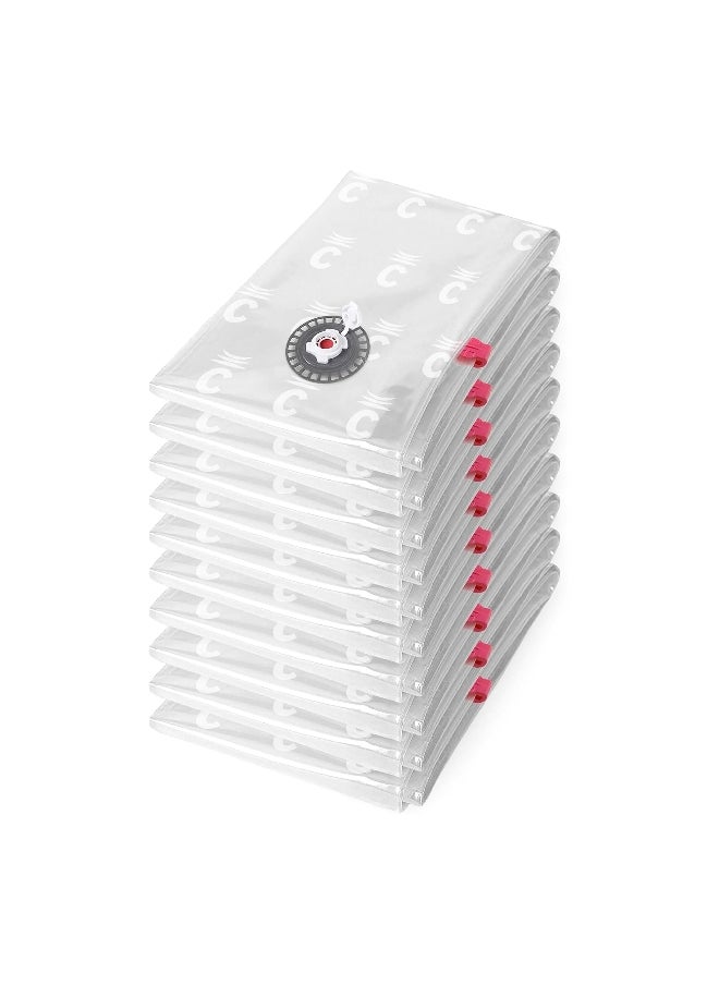 COMPACTOR 10-Piece Space Saving Zipper Closure Vacuum Storage Bag Set Clear Medium RAN6109  - Image 1