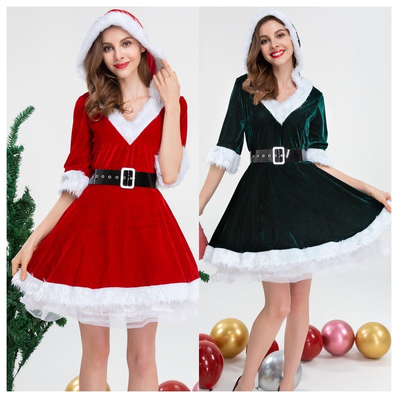 Zhu Mi Lian Factory Christmas Clothing Red And Green Christmas Clothing Adult Female Christmas Dress Japanese And Korean Christmas Clothing - Image 2