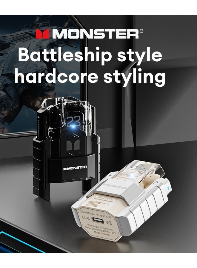 مونستر سماعات الرأس Monster XKT23 اللاسلكية بتقنية البلوتوث بتصميم ميكا ستايل مصنوع من مادة معدنية للألعاب، مقاومة للماء لتقليل الضوضاء مع ميكروفون أسود - Image 5