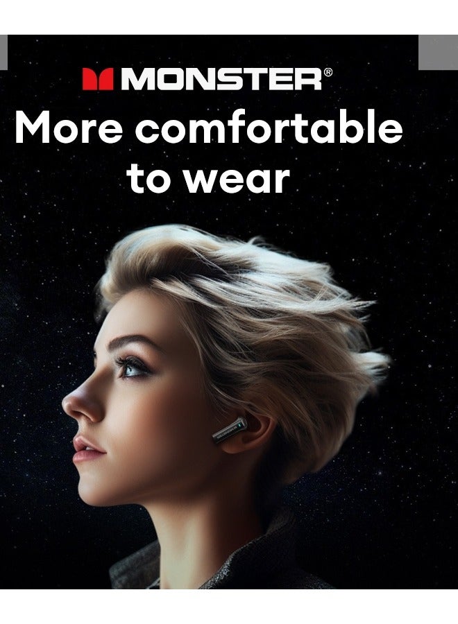 مونستر سماعات الرأس Monster XKT23 اللاسلكية بتقنية البلوتوث بتصميم ميكا ستايل مصنوع من مادة معدنية للألعاب، مقاومة للماء لتقليل الضوضاء مع ميكروفون أسود - Image 4