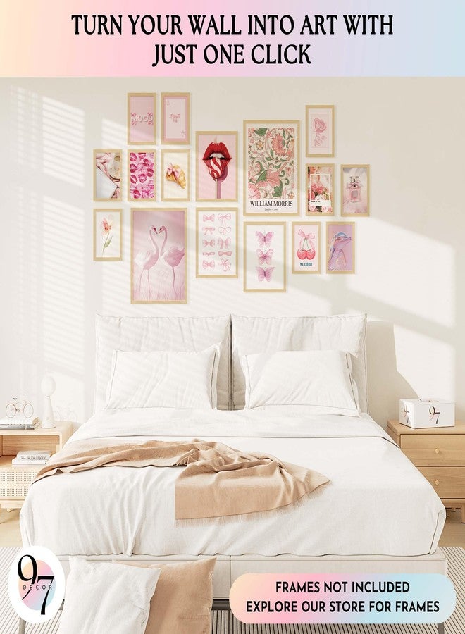 97 Decor LARGE 11x14 Pink Coquette Room Decor Aesthetic - Vintage Coquette Wall Decor, Cute Coquette Posters For Girls Dorm Decorations, Girly Wall Art Prints Bow Pictures For Bedroom (Unframed) - Image 3