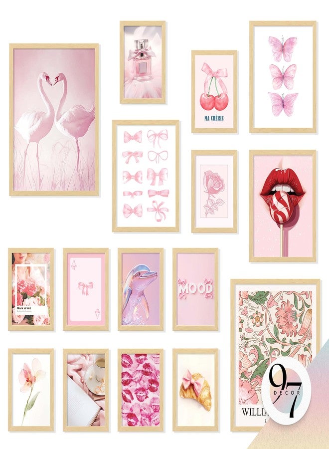 97 Decor LARGE 11x14 Pink Coquette Room Decor Aesthetic - Vintage Coquette Wall Decor, Cute Coquette Posters For Girls Dorm Decorations, Girly Wall Art Prints Bow Pictures For Bedroom (Unframed) - Image 1