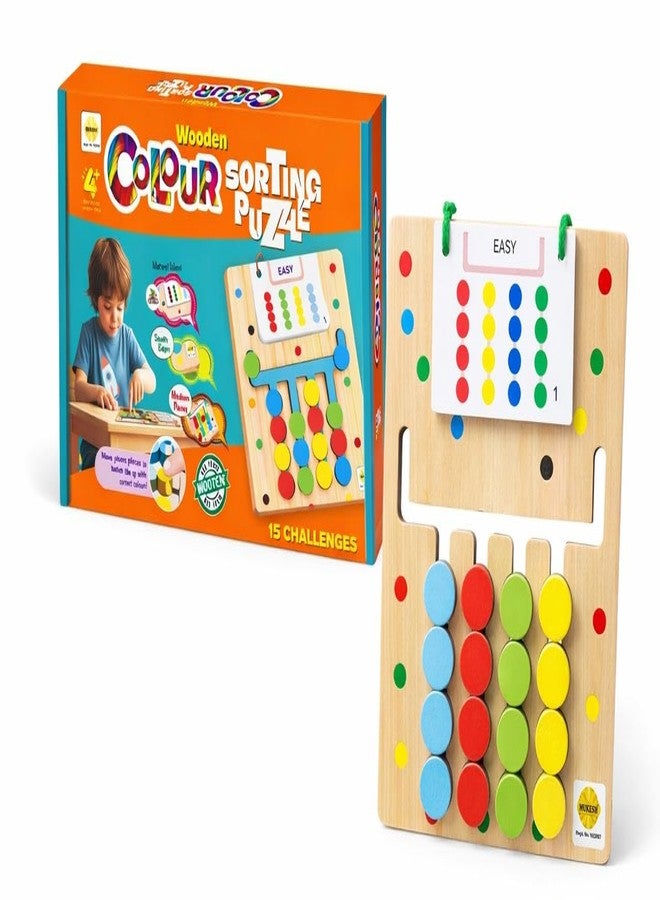 *MUKESH* MUKESH Colour Coder Sliding Puzzle, Matching Game for Kids| Sorting Puzzle Learning Toy | Montessori Brain Teaser Educational Activity| Travel Toys for Ages 3+ I Birthday Gift for Boys & Girls - Image 1