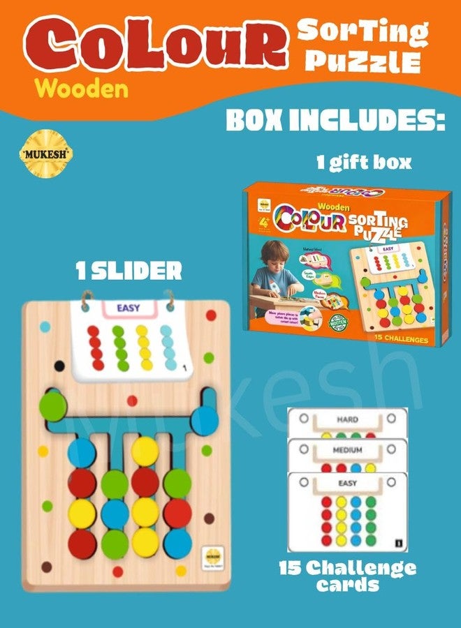 *MUKESH* MUKESH Colour Coder Sliding Puzzle, Matching Game for Kids| Sorting Puzzle Learning Toy | Montessori Brain Teaser Educational Activity| Travel Toys for Ages 3+ I Birthday Gift for Boys & Girls - Image 3