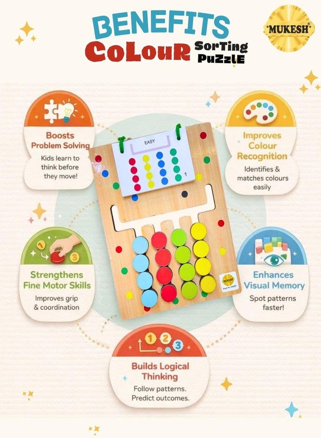 *MUKESH* MUKESH Colour Coder Sliding Puzzle, Matching Game for Kids| Sorting Puzzle Learning Toy | Montessori Brain Teaser Educational Activity| Travel Toys for Ages 3+ I Birthday Gift for Boys & Girls - Image 4