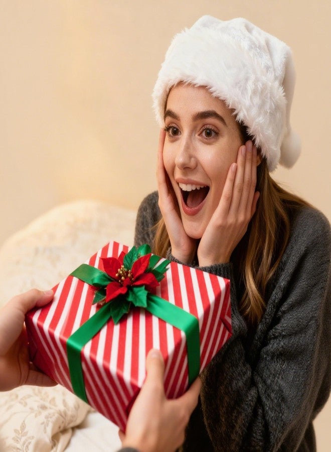 Bobobag بوبوباج، ١٥٠ ورقة، مقاس ٢٠ × ١٤ بوصة، ورق تغليف هدايا عيد الميلاد، أحمر، أخضر، أبيض، أحمر مائل، ورق تغليف عيد ميلاد سعيد - Image 4