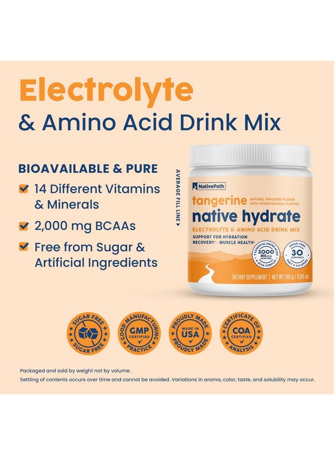 NativePath Native Hydrate, Zero Sugar, Electrolytes Powder with BCAAs, Tangerine Hydration, Keto & Paleo Friendly, 30 Servings - Image 4