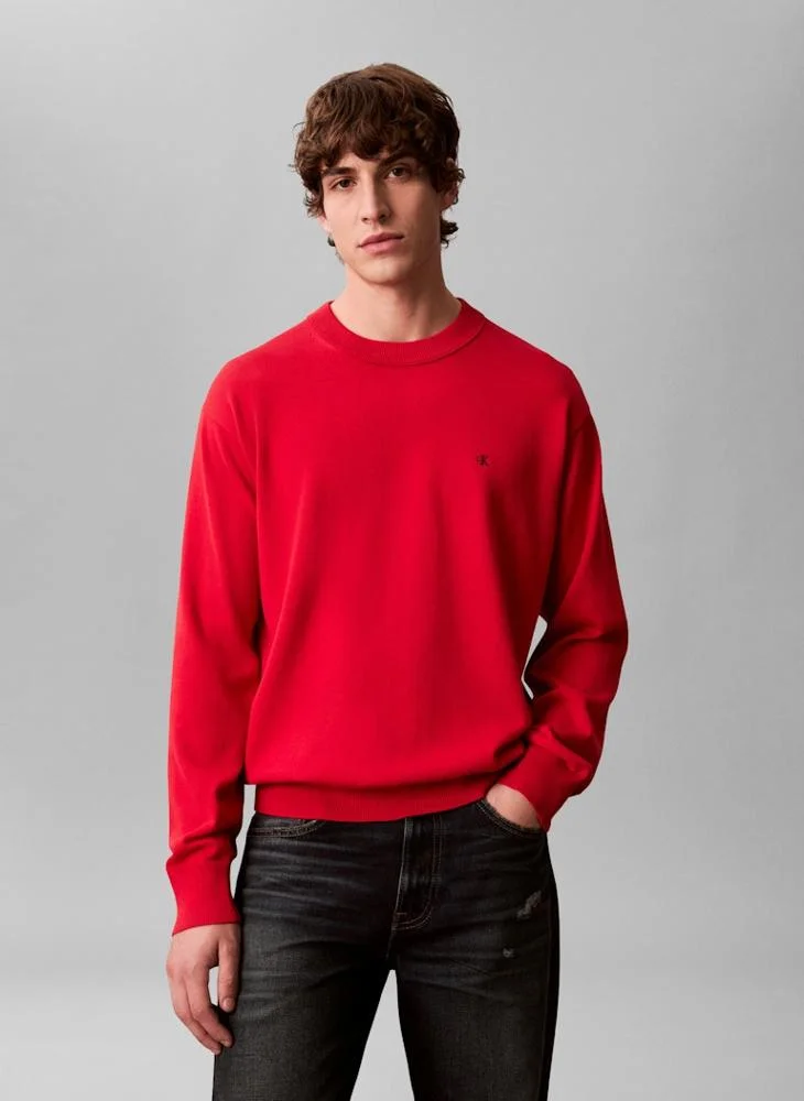 Calvin Klein Jeans Crew Neck Long Sleeve Relaxed Fit Sweater