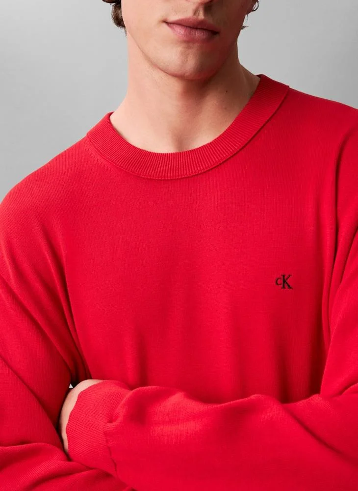 Calvin Klein Jeans Relaxed Cotton Monogram Jumper