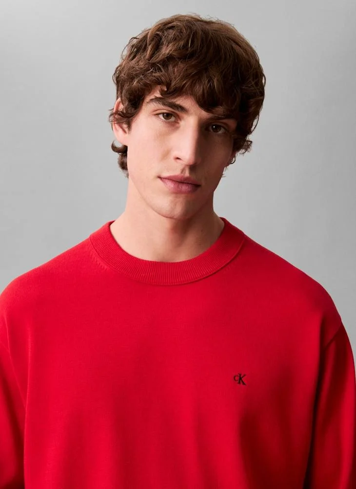 Calvin Klein Jeans Relaxed Cotton Monogram Jumper