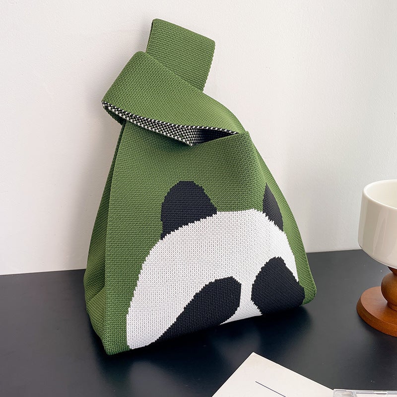 Factory Korean Women'S Bag Cow Color Knitted Bag Handbag All-Match Wool Bucket Bag Hand Bag Tote Bag For Women - Image 1