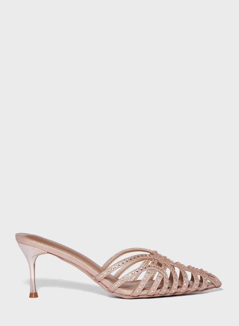 Ella Limited Edition Cut Out Diamante Slip On Pump