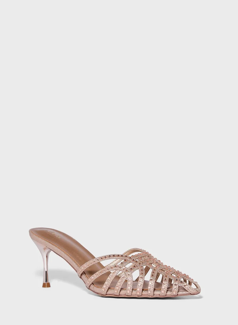 Ella Limited Edition Cut Out Diamante Slip On Pump