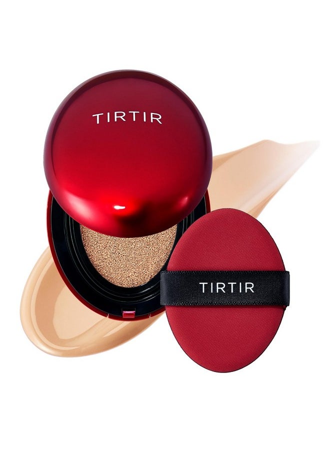 TIRTIR - Mask Fit Red Cushion Foundation | Full Coverage, Weighless, Skin Fit, Satin Glow Finish, Korean Cushion Foundation (#22N Shell Beige, 0.63 Fl Oz (Pack Of 1)) - Image 1