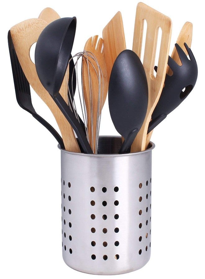 Karfe Stainless Steel Cutlery Holder Case Spoon Holder Perforated Multipurpose Pen Stand for Kitchen & Dining Table (Holds 30 Pieces) Pack of 1 - Image 3
