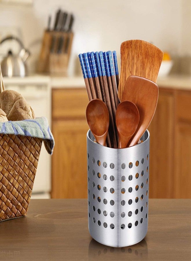 Karfe Stainless Steel Cutlery Holder Case Spoon Holder Perforated Multipurpose Pen Stand for Kitchen & Dining Table (Holds 30 Pieces) Pack of 1 - Image 4