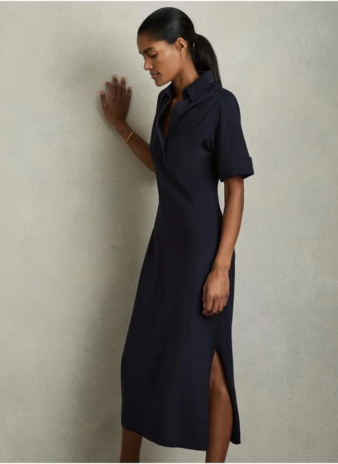 REISS Jersey Collared Bodycon Dress