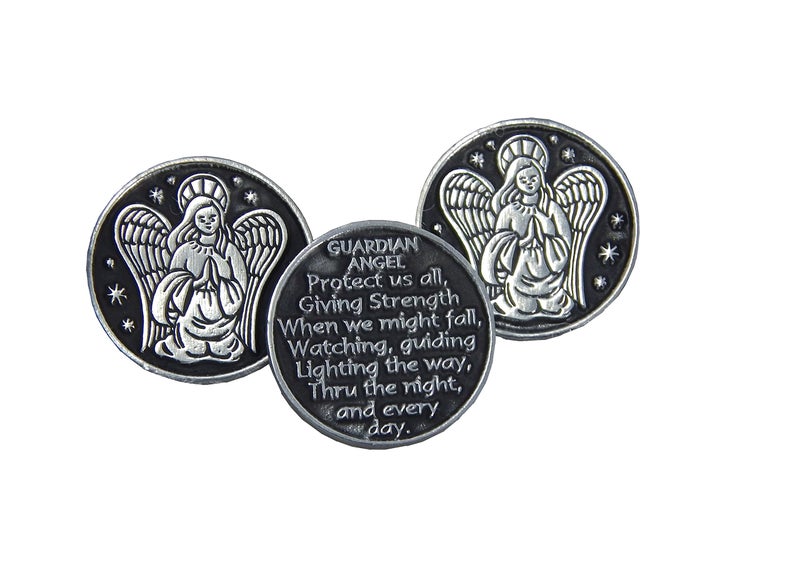 CA Guardian Angel Prayer Pocket Token - 3 Coins - Image 3