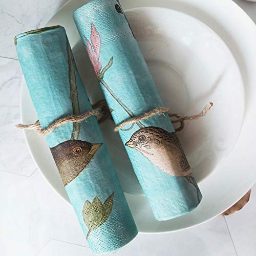 ALINK Decoupage Paper Napkins, Luncheon Tea Party Napkins Serviettes Printed Birds 20 Count 2-Ply, 13 x 13 Inch - Image 4