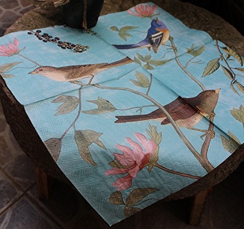 ALINK Decoupage Paper Napkins, Luncheon Tea Party Napkins Serviettes Printed Birds 20 Count 2-Ply, 13 x 13 Inch - Image 2