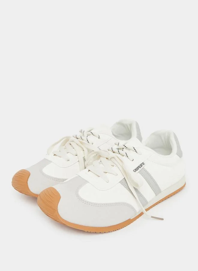 Styli Styli Striped Lace Up Sneakers