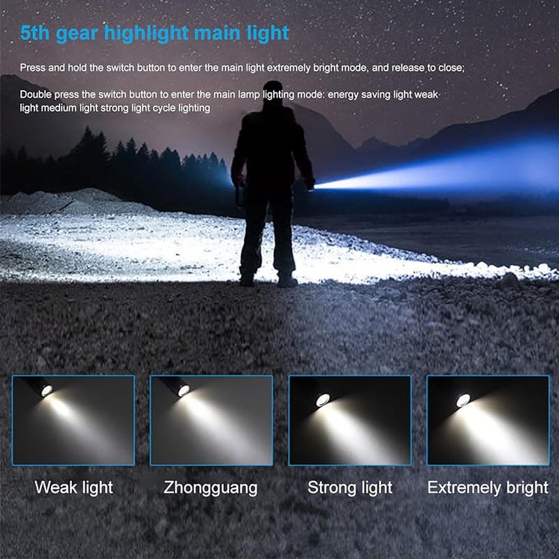 USB Rechargeable Mini LED Flashlight Portable Keychain Light For Outdoor Camping Emergency Transparent White - Image 4