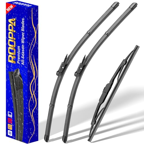 Rooppa 3 wipers Replacement for 20122017 Chevy Chevrolet Traverse Windshield Wiper Blades Original Equipment Replacement 242113 Set of 3 Pinch Tap - Image 1