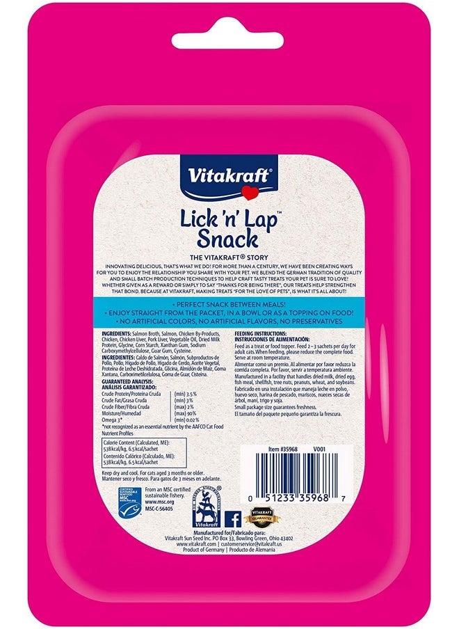 Lick 'N' Lap Salmon Flavor Creamy Treats For Cats, Low Calorie, GrabNGo Squeeze Tube Treats Or Saucy Food Topping, 5 Pack - pzsku/ZF57D56566D03948BEE34Z/45/_/1726219862/a327cca6-09ea-4963-ad0b-b7e55e48265f