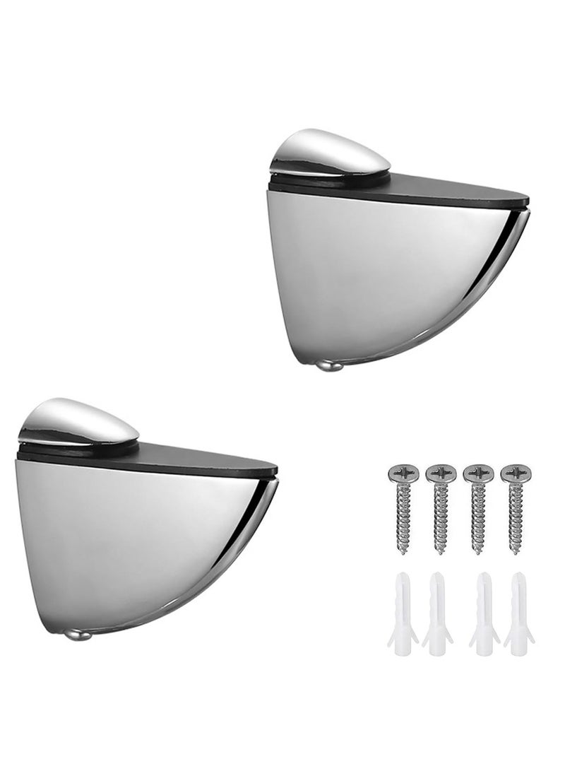 Excefore Adjustable Glass Shelf Bracket, Zinc Alloy Glass Shelf Support, Wall Mounted Metal Glass Clamp Solid Glass Clamp, Wall Mount Floating Shelf Support Holder, for 3-20 mm Thickness Shelf (2PCS)  - Image 1
