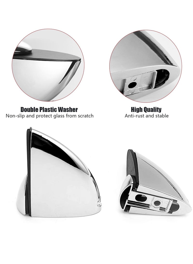 Excefore Adjustable Glass Shelf Bracket, Zinc Alloy Glass Shelf Support, Wall Mounted Metal Glass Clamp Solid Glass Clamp, Wall Mount Floating Shelf Support Holder, for 3-20 mm Thickness Shelf (2PCS)  - Image 3