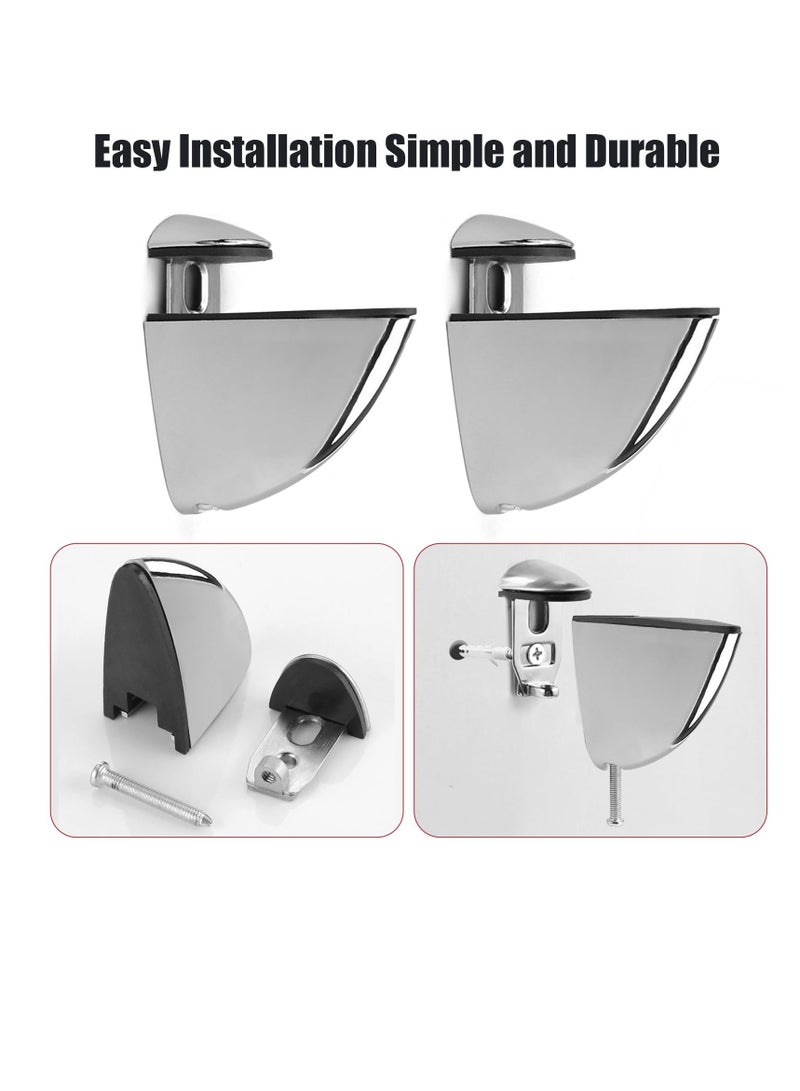 Excefore Adjustable Glass Shelf Bracket, Zinc Alloy Glass Shelf Support, Wall Mounted Metal Glass Clamp Solid Glass Clamp, Wall Mount Floating Shelf Support Holder, for 3-20 mm Thickness Shelf (2PCS)  - Image 2