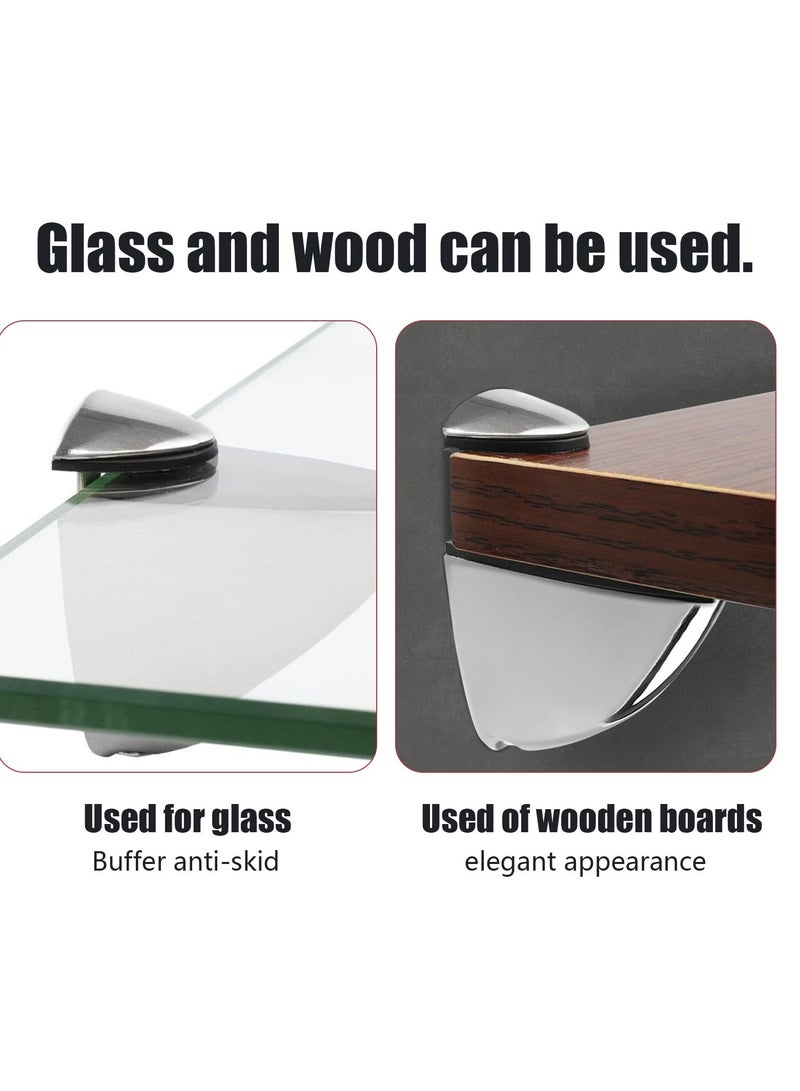 Excefore Adjustable Glass Shelf Bracket, Zinc Alloy Glass Shelf Support, Wall Mounted Metal Glass Clamp Solid Glass Clamp, Wall Mount Floating Shelf Support Holder, for 3-20 mm Thickness Shelf (2PCS)  - Image 4