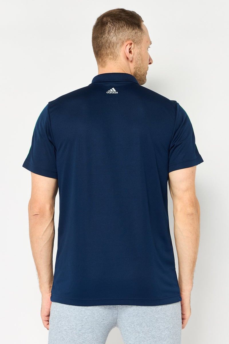 Adidas Men Sportswear Fit Short Sleeve Outdoor Polo Shirt, Navy - Image 4