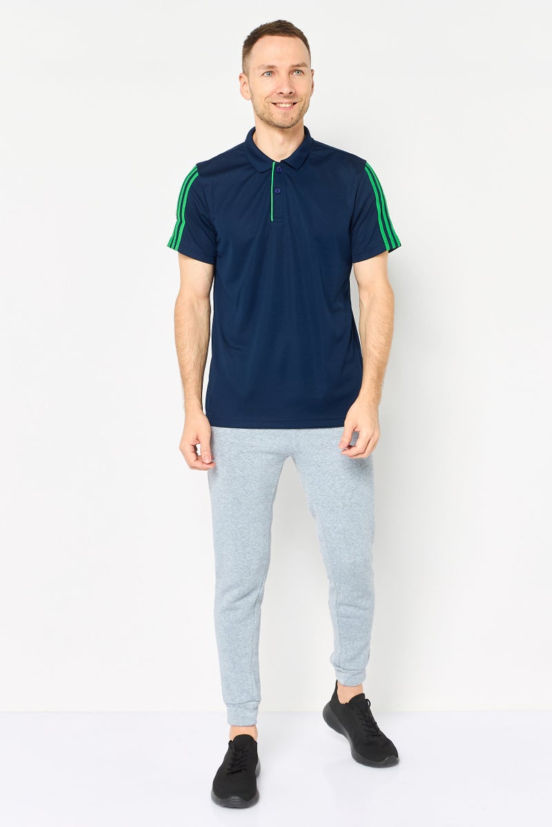 Adidas Men Sportswear Fit Short Sleeve Outdoor Polo Shirt, Navy - Image 2