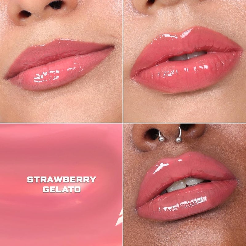 KIRO Ceramide Drip Tinted Lip Glaze - Strawberry Gelato - Image 3